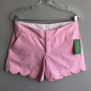 NWT Pink Seersucker Lilly Pulitzer Scalloped Short